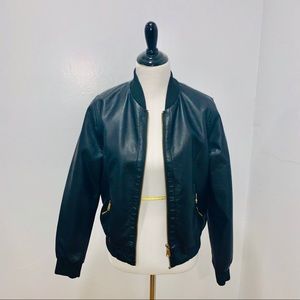 CR NWOT Faux Leather Bomber Jacket